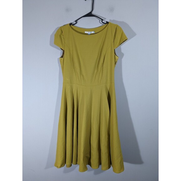 Boden Finsbury Green Wool Fit N Flare Midi Classic Dress Women Size 8 Regular - Picture 1 of 8